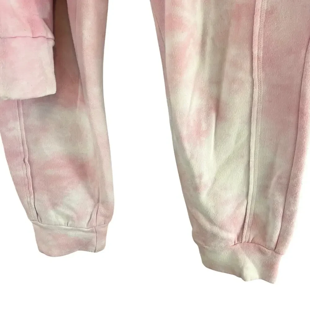 Free People Movement Work It Out Tie Dye Hoodie Pants Set Medium Pink - Picture 5 of 9